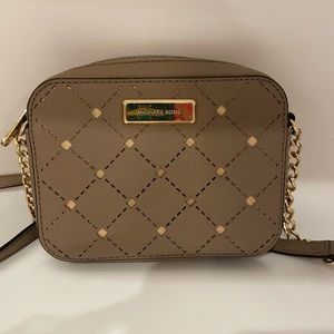 Tan and Gold small crossbody Michael Kors bag